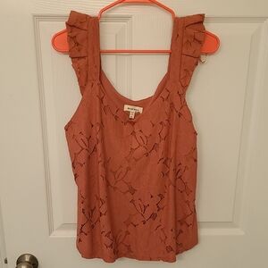 Monteau Women's Rust Lace Tank Top